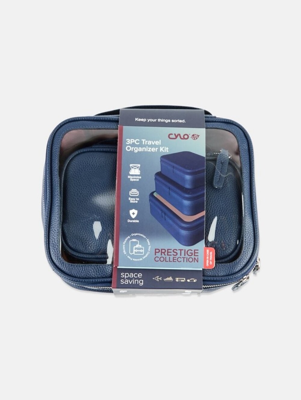 Prestige Collection Men's Navy Travel Organizer Kit